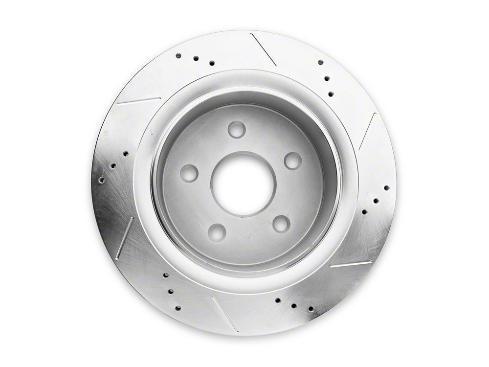 C&L Super Sport HD Cross-Drilled and Slotted 5-Lug Rotor; Rear Driver Side (02-18 RAM 1500, Excluding SRT-10 & Mega Cab)