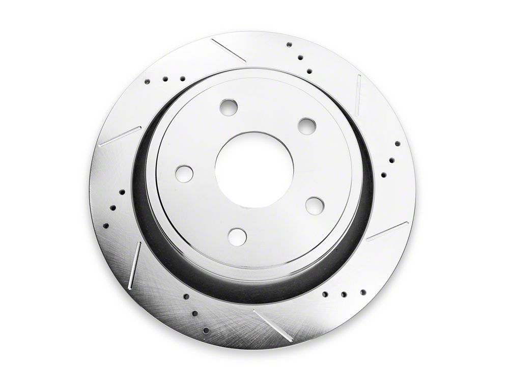 C&L Super Sport HD Cross-Drilled and Slotted 5-Lug Rotor; Rear Passenger Side (02-18 RAM 1500, Excluding SRT-10 & Mega Cab)