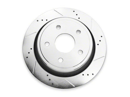 C&L Super Sport HD Cross-Drilled and Slotted 5-Lug Rotor; Rear Passenger Side (02-18 RAM 1500, Excluding SRT-10 & Mega Cab)