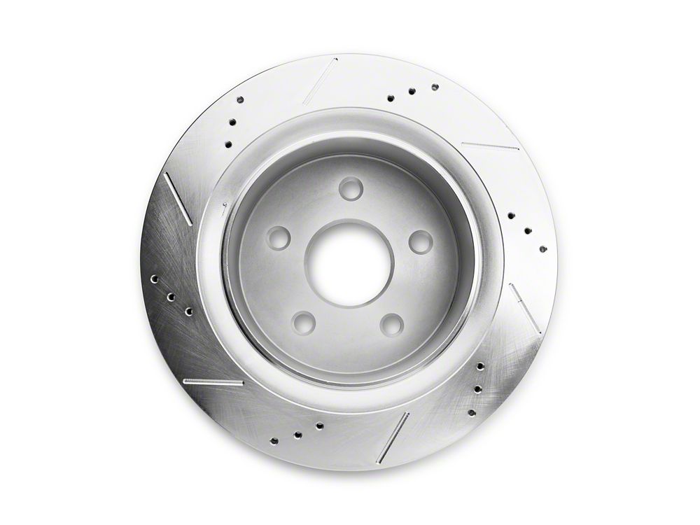 C&L Super Sport HD Cross-Drilled and Slotted 5-Lug Rotor; Rear Passenger Side (02-18 RAM 1500, Excluding SRT-10 & Mega Cab)