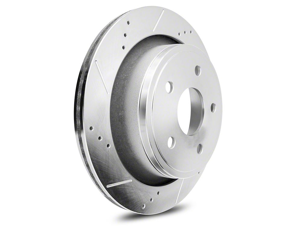 C&L Super Sport HD Cross-Drilled and Slotted 5-Lug Rotors; Rear Pair (02-18 RAM 1500, Excluding SRT-10 & Mega Cab)