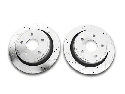 C&L Super Sport HD Cross-Drilled and Slotted 5-Lug Rotors; Rear Pair (02-18 RAM 1500, Excluding SRT-10 & Mega Cab)