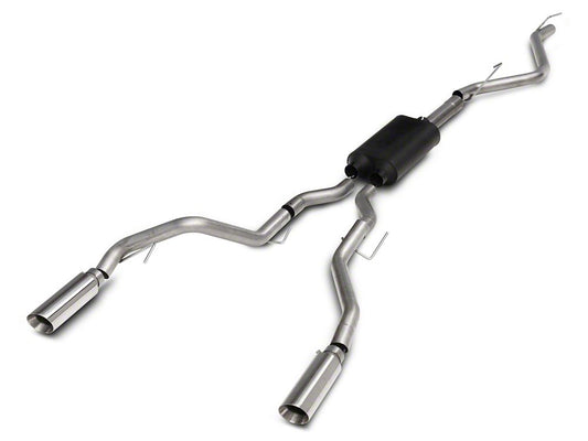 C&L Dual Exhaust System with Polished Tips; Rear Exit (09-18 5.7L RAM 1500 w/ Factory Dual Exhaust)