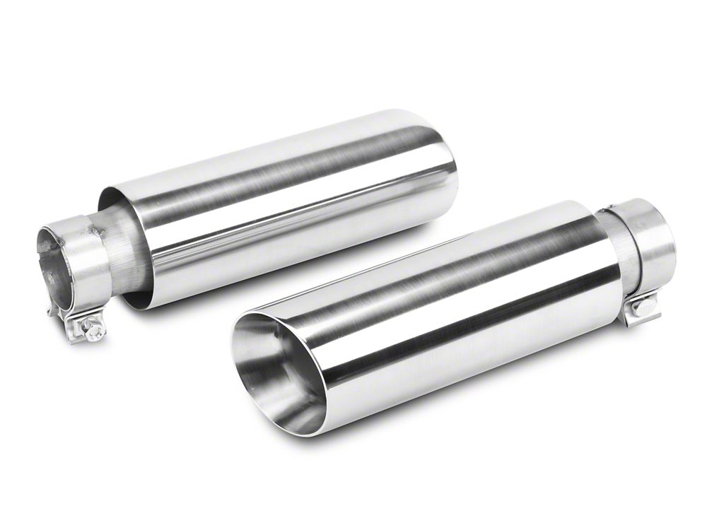 C&L Dual Exhaust System with Polished Tips; Rear Exit (19-24 5.7L RAM 1500 w/ Factory Dual Exhaust)