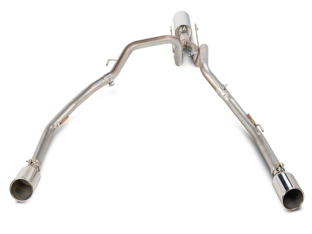C&L Dual Exhaust System with Polished Tips; Rear Exit (09-18 5.7L RAM 1500 w/ Factory Dual Exhaust)