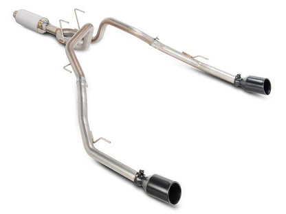 C&L Dual Exhaust System with Black Tips; Rear Exit (09-18 5.7L RAM 1500 w/ Factory Dual Exhaust)