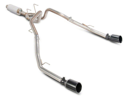 C&L Dual Exhaust System with Black Tips; Rear Exit (09-18 5.7L RAM 1500 w/ Factory Dual Exhaust)
