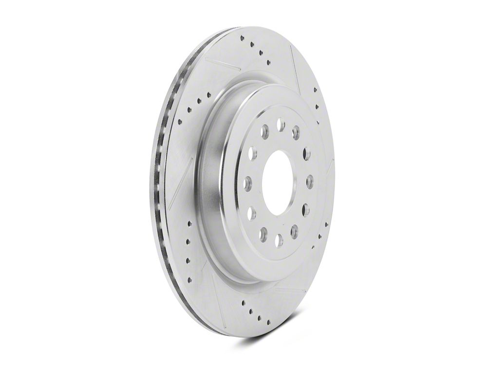 C&L Super Sport HD Cross-Drilled and Slotted Rotors; Rear Pair (19-25 RAM 1500, Excluding RHO & TRX)