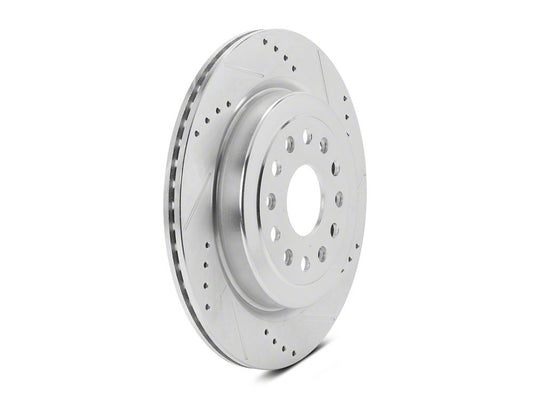 C&L Super Sport HD Cross-Drilled and Slotted Rotors; Rear Pair (19-25 RAM 1500, Excluding RHO & TRX)