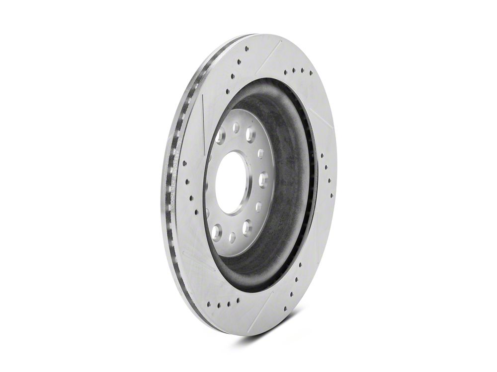 C&L Super Sport HD Cross-Drilled and Slotted Rotors; Rear Pair (19-25 RAM 1500, Excluding RHO & TRX)