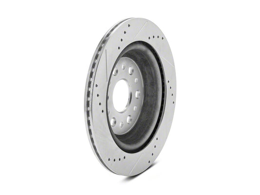 C&L Super Sport HD Cross-Drilled and Slotted Rotors; Rear Pair (19-25 RAM 1500, Excluding RHO & TRX)