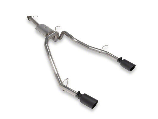 C&L Dual Exhaust System with Black Tips; Rear Exit (19-24 5.7L RAM 1500 w/ Factory Dual Exhaust)