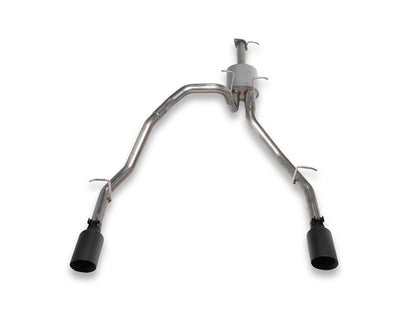 C&L Dual Exhaust System with Black Tips; Rear Exit (19-24 5.7L RAM 1500 w/ Factory Dual Exhaust)