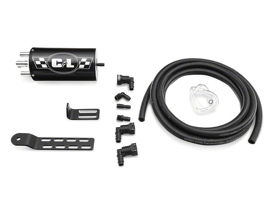 C&L Gen 2 Monster Oil Separator Catch Can; Black (Universal; Some Adaptation May Be Required)