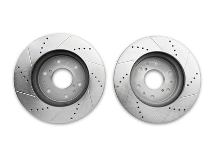 C&L Super Sport HD Cross-Drilled and Slotted 6-Lug Rotors; Front Pair (07-18 Silverado 1500)