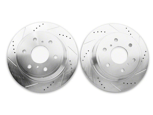 C&L Super Sport HD Cross-Drilled and Slotted 6-Lug Rotors; Rear Pair (14-18 Silverado 1500)