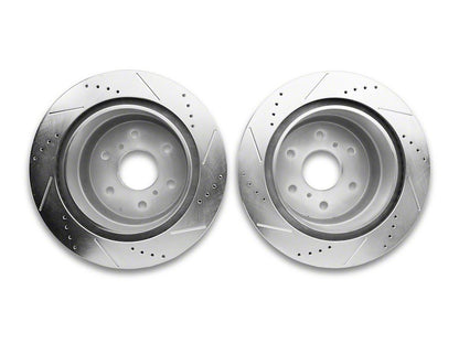 C&L Super Sport HD Cross-Drilled and Slotted 6-Lug Rotors; Rear Pair (14-18 Silverado 1500)