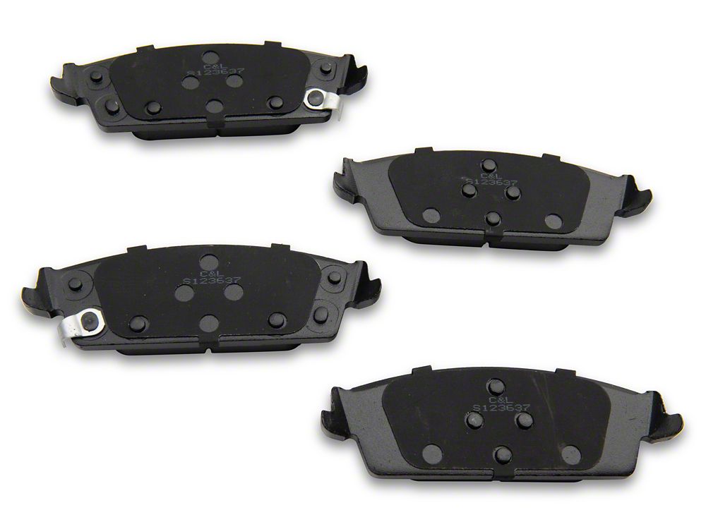 C&L OE Replacement Black Coated 6-Lug Brake Rotor and Pad Kit; Rear (14-18 Silverado 1500)