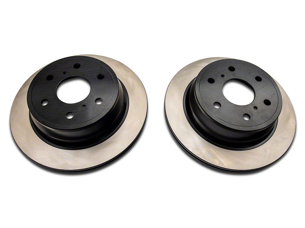 C&L OE Replacement Black Coated 6-Lug Brake Rotor and Pad Kit; Rear (14-18 Silverado 1500)
