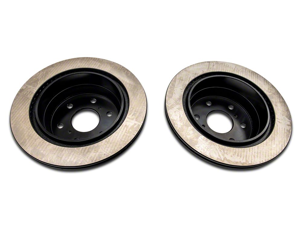 C&L OE Replacement Black Coated 6-Lug Brake Rotor and Pad Kit; Rear (14-18 Silverado 1500)