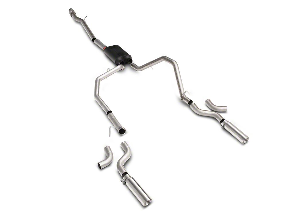 C&L Dual Exhaust System with Polished Tips; Side Exit (07-13 5.3L Silverado 1500)