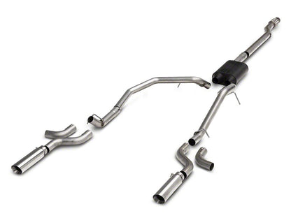 C&L Dual Exhaust System with Polished Tips; Side Exit (14-18 5.3L Silverado 1500)