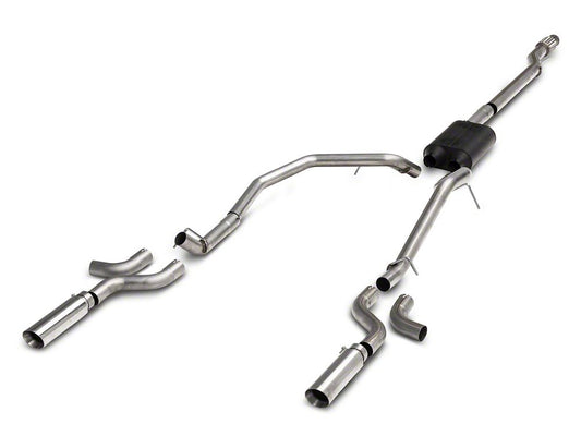 C&L Dual Exhaust System with Polished Tips; Side Exit (14-18 5.3L Silverado 1500)