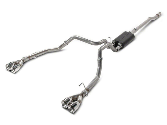 C&L Dual Exhaust System with Polished Tips; Rear Exit (19-26 5.3L Silverado 1500 w/ Factory Dual Exhaust)