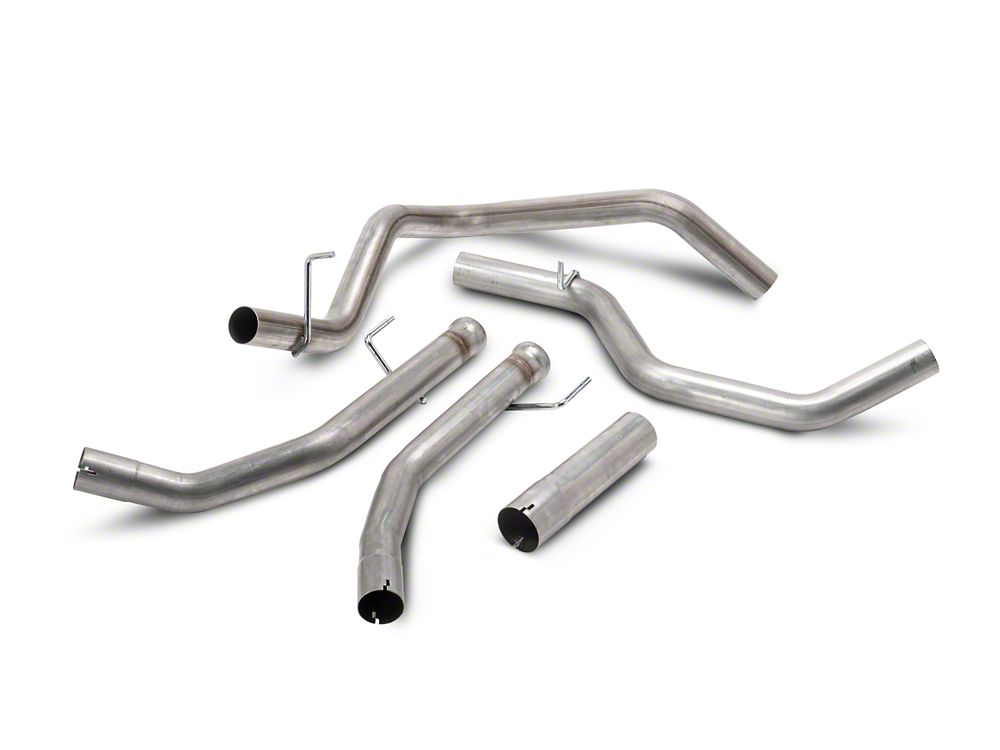 C&L Dual Exhaust System with Polished Tips; Rear Exit (19-26 5.3L Silverado 1500 w/ Factory Dual Exhaust)