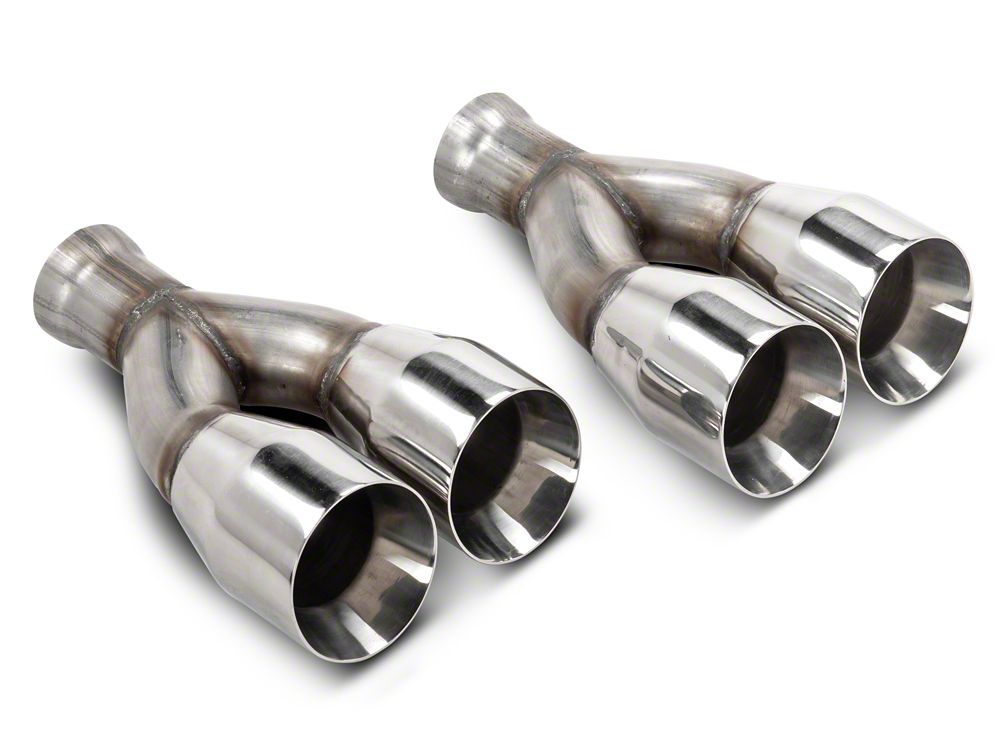 C&L Dual Exhaust System with Polished Tips; Rear Exit (19-26 5.3L Silverado 1500 w/ Factory Dual Exhaust)