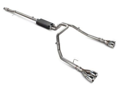 C&L Dual Exhaust System with Polished Tips; Rear Exit (19-26 5.3L Silverado 1500 w/ Factory Dual Exhaust)