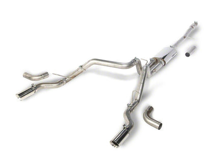 C&L Dual Exhaust System with Polished Tips; Side/Rear Exit (19-26 5.3L Silverado 1500 w/o Factory Dual Exhaust)