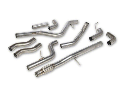 C&L Dual Exhaust System with Polished Tips; Side/Rear Exit (19-26 5.3L Silverado 1500 w/o Factory Dual Exhaust)