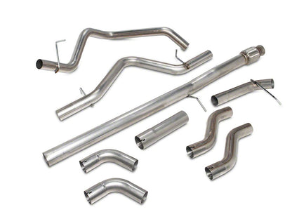 C&L Dual Exhaust System with Black Tips; Side/Rear Exit (19-26 5.3L Silverado 1500 w/o Factory Dual Exhaust)