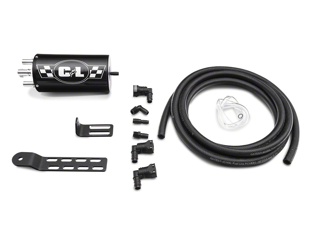 C&L Gen 2 Monster Oil Separator Catch Can; Black (Universal; Some Adaptation May Be Required)