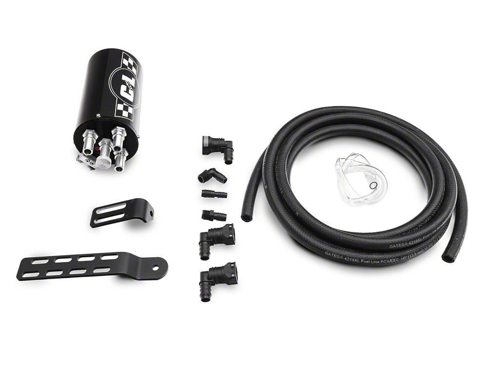 C&L Gen 2 Monster Oil Separator Catch Can; Black (Universal; Some Adaptation May Be Required)