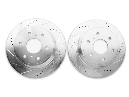 C&L Super Sport HD Cross-Drilled and Slotted 6-Lug Rotors; Rear Pair (14-18 Sierra 1500)