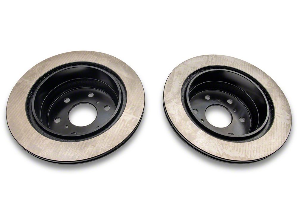 C&L OE Replacement Black Coated 6-Lug Rotors; Rear Pair (14-18 Sierra 1500)