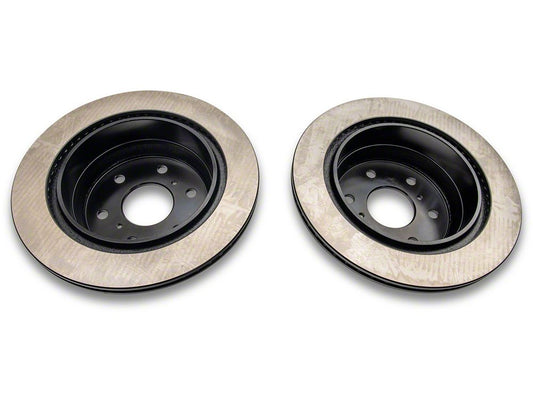 C&L OE Replacement Black Coated 6-Lug Rotors; Rear Pair (14-18 Sierra 1500)