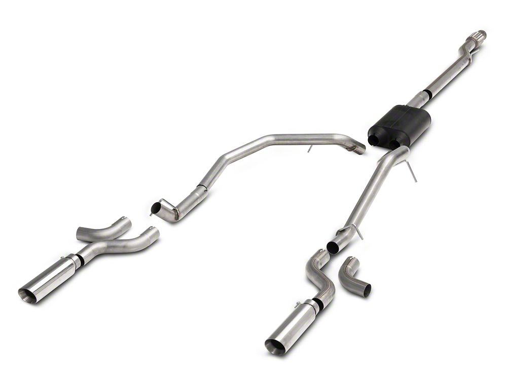 C&L Dual Exhaust System with Polished Tips; Side Exit (07-13 5.3L Sierra 1500)
