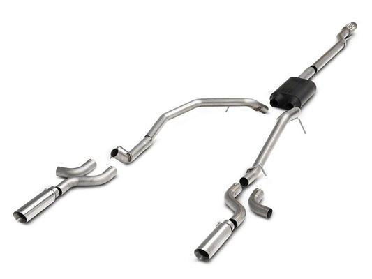 C&L Dual Exhaust System with Polished Tips; Side Exit (07-13 5.3L Sierra 1500)