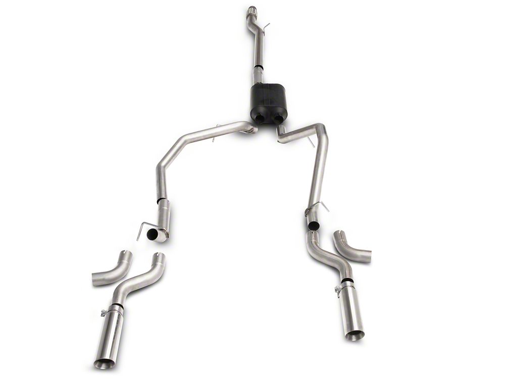 C&L Dual Exhaust System with Polished Tips; Side Exit (07-13 5.3L Sierra 1500)