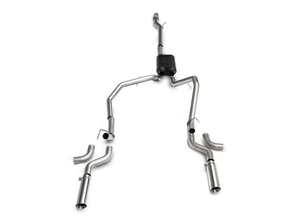C&L Dual Exhaust System with Polished Tips; Side Exit (14-18 5.3L Sierra 1500)