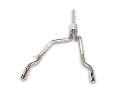 C&L Dual Exhaust System with Polished Tips; Side/Rear Exit (19-26 5.3L Sierra 1500 w/o Factory Dual Exhaust)