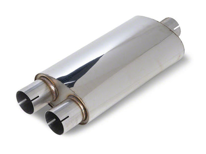 C&L Dual Exhaust System with Polished Tips; Side/Rear Exit (19-26 5.3L Sierra 1500 w/o Factory Dual Exhaust)