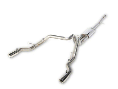 C&L Dual Exhaust System with Polished Tips; Side/Rear Exit (19-26 5.3L Sierra 1500 w/o Factory Dual Exhaust)