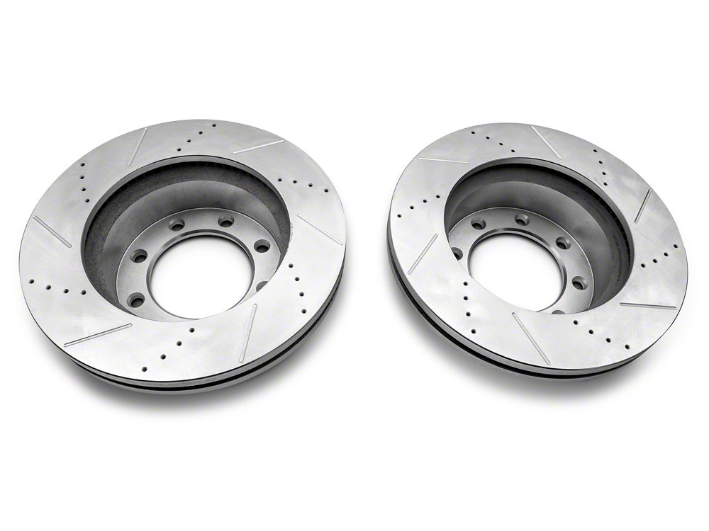 C&L Super Sport HD Cross-Drilled and Slotted 8-Lug Rotors; Front Pair (13-26 4WD F-250 Super Duty)