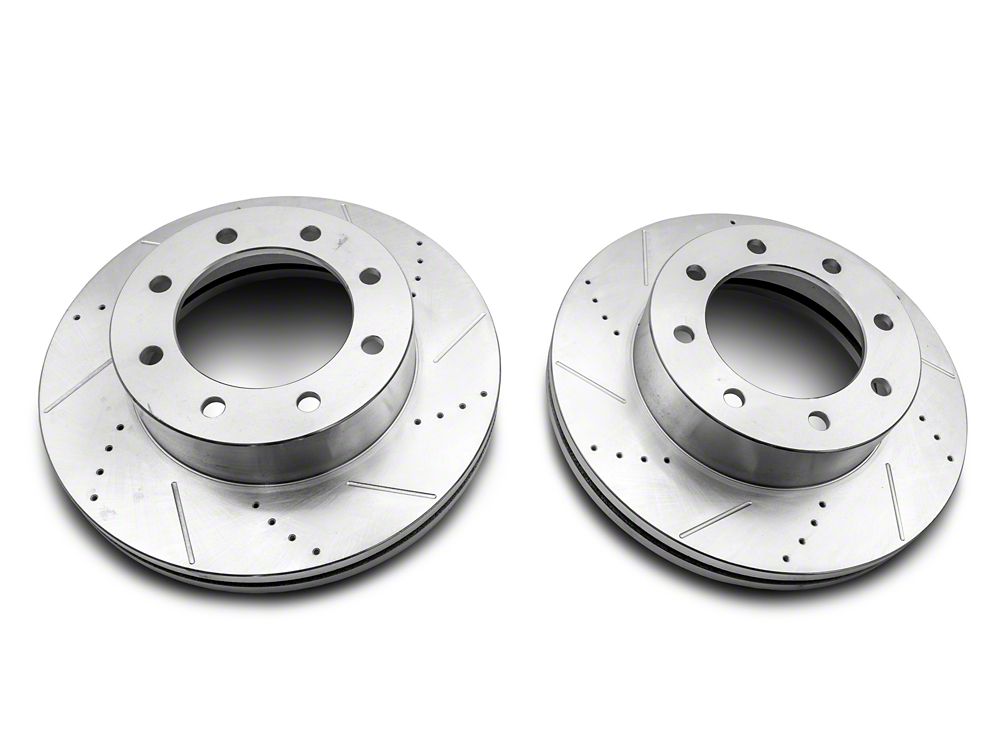 C&L Super Sport HD Cross-Drilled and Slotted 8-Lug Brake Rotor and Pad Kit; Front (13-22 4WD F-250 Super Duty)