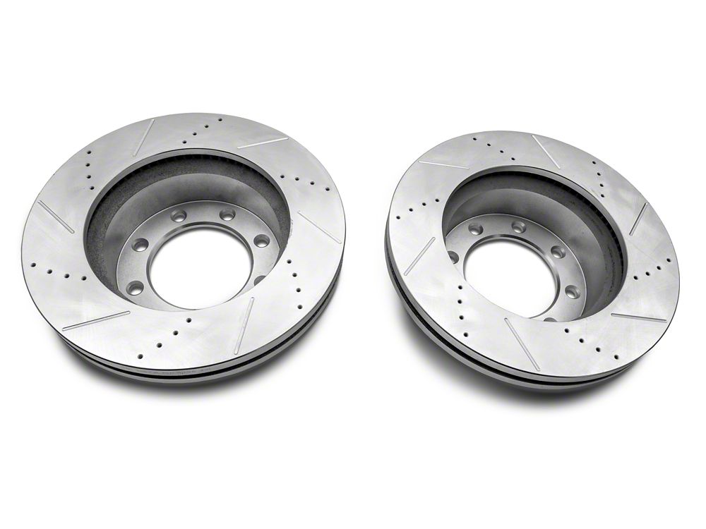 C&L Super Sport HD Cross-Drilled and Slotted 8-Lug Brake Rotor and Pad Kit; Front (13-22 4WD F-250 Super Duty)