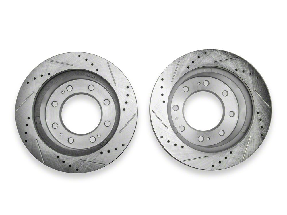 C&L Super Sport HD Cross-Drilled and Slotted 8-Lug Rotors; Front Pair (11-26 Sierra 3500 HD SRW)